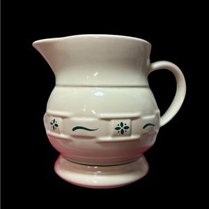 Longaberger Pottery Woven Traditions Heritage Green Small 1 QT Juice Pitcher